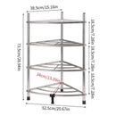 Stainless Steel Bathroom Storage Shelf,Four-Layer Storage Rack, Bathroom Triangular Rack, Washbasin And Bathtub Organizer Rack-Silver
