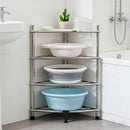 Stainless Steel Bathroom Storage Shelf,Four-Layer Storage Rack, Bathroom Triangular Rack, Washbasin And Bathtub Organizer Rack-Silver