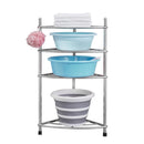 Stainless Steel Bathroom Storage Shelf,Four-Layer Storage Rack, Bathroom Triangular Rack, Washbasin And Bathtub Organizer Rack-Silver