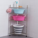 Stainless Steel Bathroom Storage Shelf,Four-Layer Storage Rack, Bathroom Triangular Rack, Washbasin And Bathtub Organizer Rack-Silver