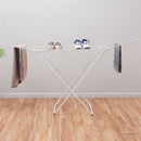 Large Double-Wing Floor-Standing Folding Clothes Drying Rack-White