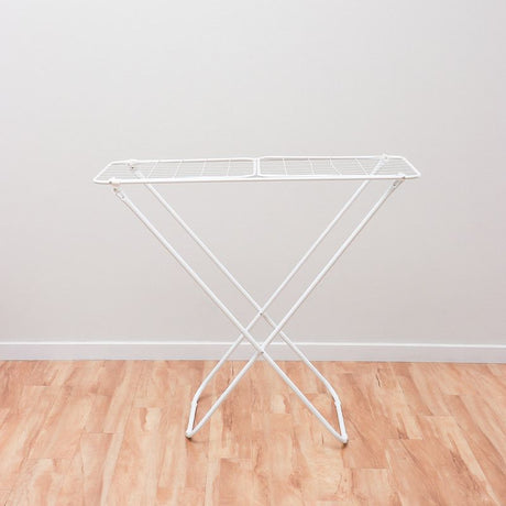 Large Double-Wing Floor-Standing Folding Clothes Drying Rack-White