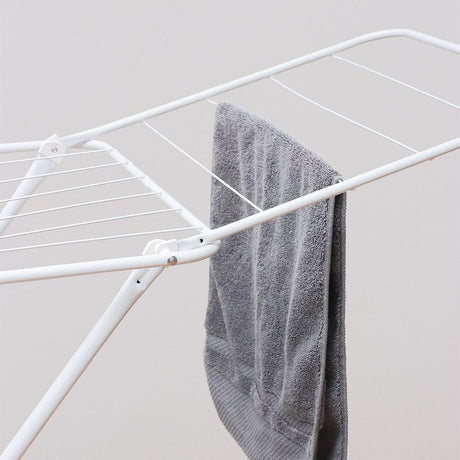 Large Double-Wing Floor-Standing Folding Clothes Drying Rack-White