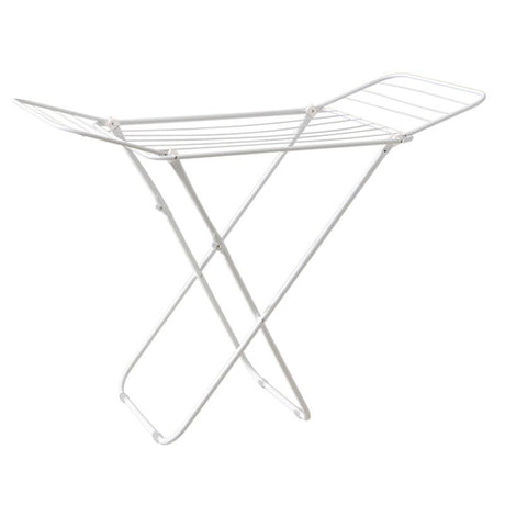 Mini Double-Wing Floor-Standing Folding Clothes Drying Rack-White