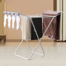 Mini Double-Wing Floor-Standing Folding Clothes Drying Rack-White