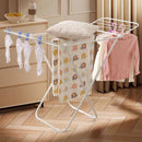 Mini Double-Wing Floor-Standing Folding Clothes Drying Rack-White