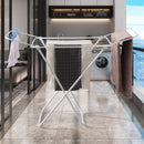 Mini Double-Wing Floor-Standing Folding Clothes Drying Rack-White