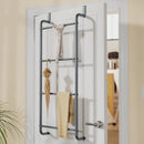Over The Door Towel Rack Metal Behind Door Hanger for Bathroom Bedroom-Grey