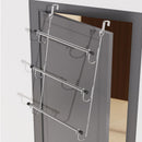 Towel Rack Behind Bathroom Door Three-Layer Storage Rack  Non-Perforated Hook Towel Hanger-Silver