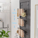 Towel Rack Behind Bathroom Door Three-Layer Storage Rack  Non-Perforated Hook Towel Hanger-Silver