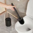 Iron Floor-Standing Toilet Brush Cleaning Brush With Base-Black