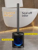Iron Floor-Standing Toilet Brush Cleaning Brush With Base-Black