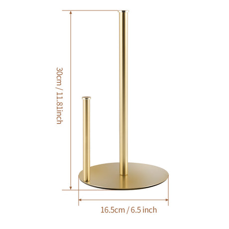 Stainless Steel Double Pole Paper Towel Holder-Gold