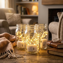 24 Battery Operated Fairy Lights [3 Modes] 7ft 20 LED Mini Twinkle String Lights Waterproof Silver Wire Firefly Starry Sky Lights for Weddings, Mason Jars, Christmas Decorations, Warm White
