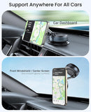 Suction Cup Phone Mount , 360° Adjustable Magnetic Car Phone Holder, Pocket Size Foldable Car Mount, Cell Phone Holders for Your Car for iPhone Series- Black