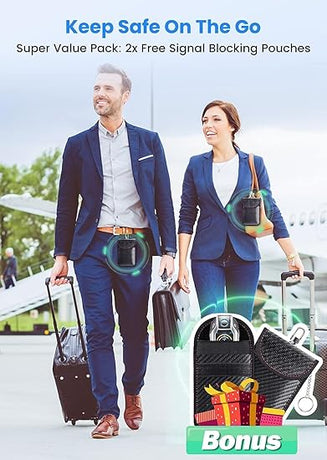 Faraday Box with Faraday Pouch 3 Pack, Keyless Entry Car Key Safe Protector RFID Anti-Theft Signal Blocking Cages-Black-Large