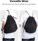 Helmet Bag, Large Capacity Light Weight Drawstring Bag for Motorcycle Bicycle Motocross Bike Racing  Snowboard Skiing Snowmobile Cycling Riding-Black