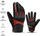 Breathable Mesh Motorcycle Gloves Touchscreen with TPR Palm Pad Hard Knuckle-Red-Large