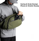 Crossbody Left Shoulder 7.5L - Crossbody Bag Men,Sling Backpack - Fits 12" Tablet - Single Shoulder-Green