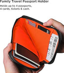 Travel Wallet - RFID Passport Holder, Self Locking Zipper Wear & Tear-Resistant Material, 3 Passport Pockets and 5 Card Slots - HUB Accessories-Grey