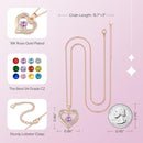 18K Rose Gold Necklaces for Women, 925 Sterling Silver Gifts for Mothers Day, Jewelry for Wife Mom Her Girlfriend, Birthstone Diamond Necklace for Birthday Anniversary, Heart Pendant Jewelry-FEB