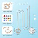 18K Rose Gold Necklaces for Women, 925 Sterling Silver Gifts for Mothers Day, Jewelry for Wife Mom Her Girlfriend, Birthstone Diamond Necklace for Birthday Anniversary, Heart Pendant Jewelry-MAR