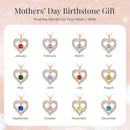 18K Rose Gold Necklaces for Women, 925 Sterling Silver Gifts for Mothers Day, Jewelry for Wife Mom Her Girlfriend, Birthstone Diamond Necklace for Birthday Anniversary, Heart Pendant Jewelry-APR