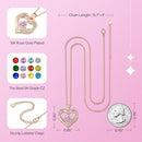18K Rose Gold Necklaces for Women, 928 Sterling Silver Gifts for Mothers Day, Jewelry for Wife Mom Her Girlfriend, Birthstone Diamond Necklace for Birthday Anniversary, Heart Pendant Jewelry-OCT