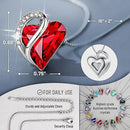 nfinity Love Heart Necklace, Birthstone Necklace for Women, Jewelry for Women with Healing Crystals, Allergy Free Pendant Necklace-01-January & July-Siam Ruby Red