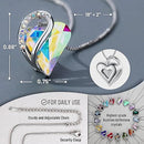 Infinity Love Heart Necklace, Birthstone Necklace for Women, Jewelry for Women with Healing Crystals, Allergy Free Pendant Necklace-04-April-Rainbow Opal White