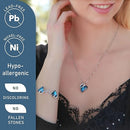 Infinity Love Heart Necklace, Birthstone Necklace for Women, Jewelry for Women with Healing Crystals, Allergy Free Pendant Necklace-09a-September-Bermuda Sapphire Blue
