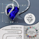 Infinity Love Heart Necklace, Birthstone Necklace for Women, Jewelry for Women with Healing Crystals, Allergym Free Pendant Necklace-09b-September-Sapphire Blue