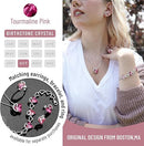 Infinity Love Heart Necklace, Birthstone Necklace for Women, Jewelry for Women with Healing Crystals, Allergy Free Pendant Necklace-10b-October-Tourmaline Pink