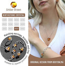 Infinity Love Heart Necklace, Birthstone Necklace for Women, Jewelry for Women with Healing Crystals, Allergy Free Pendant Necklace-11a-November-Amber Brown