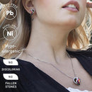 Infinity Love Heart Necklace, Birthstone Necklace for Women, Jewelry for Women with Healing Crystals, Allergy Free Pendant Necklace-13a-Protection-Rainbow Black