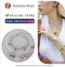 Infinity Love Heart Necklace, Birthstone Necklace for Women, Jewelry for Women with Healing Crystals, Allergy Free Pendant Necklace-13a-Protection-Rainbow Black