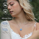 Infinity Love Heart Necklace, Birthstone Necklace for Women, Jewelry for Women with Healing Crystals, Allergy Free Pendant Necklace-18-Communication-Owyhee Opal Blue