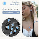 Infinity Love Heart Necklace, Birthstone Necklace for Women, Jewelry for Women with Healing Crystals, Allergy Free Pendant Necklace-18-Communication-Owyhee Opal Blue