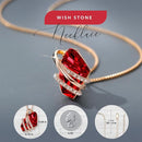 Wish Stone Pendant Necklace, Necklaces for Women with Birthstone Crystals, Allergy-Free Jewelry for Women with Gift Box, 18K Rose Gold Plated or Silver-tone Birthstone Necklace for Women-01-January July Birthstone-Ruby Red