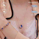 Wish Stone Pendant Necklace, Necklaces for Women with Birthstone Crystals, Allergy-Free Jewelry for Women with Gift Box, 18K Rose Gold Plated or Silver-tone Birthstone Necklace for Women-02-February Birthstone-Tanzanite Purple
