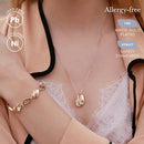 Wish Stone Pendant Necklace, Necklaces for Women with Birthstone Crystals, Allergy-Free Jewelry for Women with Gift Box, 20K Rose Gold Plated or Silver-tone Birthstone Necklace for Women-04-April Birthstone-Clear White