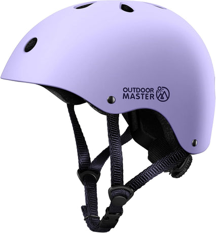 OutdoorMaster Youth & Kids Bike Helmet - Adjustable Multi-Sports Skateboard Helmet with Removable Liners for Balance Bike, Toddler Scooter, One Wheel Hoverboard-Taro purple-Small