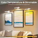 White Rechargeable Picture Light with Remote, Dimmable 3 Colour LED Wall Light for Artwork, Frames, Mirrors and Gallery Walls