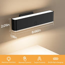 Battery Operated Wall Sconce Set of 2 Wireless Wall Lamp with Remote Control & Touch Control Rechargeable LED Wall Lights 3 Color Temperatures 360° Rotatable for Bedroom Living Room Black