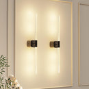 Black Battery Operated Wall Sconce Set of 2, Rechargeable Wireless Wall Lights with Remote and Touch, 360° Rotatable Sconces Wall Decor for Bedroom Living Room (23.62 Inch, 2-Pack)