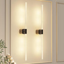 Black Battery Operated Wall Sconce Set of 2, Rechargeable Wireless Wall Lights with Remote and Touch, 360° Rotatable Sconces Wall Decor for Bedroom Living Room (31.49 Inch, 2-Pack)