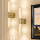 Battery Operated Wall Sconce Set of 2 Rechargeable Battery Powered Wall Light with 12000mAh Wireless Dimmable Wall Lamp Fixtures for Bedroom Living Room (Brushed Gold, 16"-2 Pack)