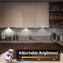 Dimmable LED Under Cabinet Lighting, Counter Showcase Kitchen Lighting Fixtures with 12V Plug in adapter and Dimmable Wireless Remote Control, 4 Ultra Slim Puck Lights Kit (Warm White)