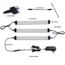 Dimmable Led Under Cabinet Lighting Bar Linkable Kits with Rocker Switch Under Counter Kitchen,Showcase,Shelf Lighting(3 Panel Kits Cold White)
