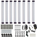 Dimmable Led Under Cabinet Lighting Bar Linkable Kits with Rocker Switch Under Counter Kitchen,Showcase,Shelf Lighting(8 Panel Kits Cold White)